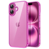 JETech Case for iPhone 16 6.1-Inch, Non-Yellowing Shockproof Phone Bumper Cover, Anti-Scratch Clear Back (Pink)